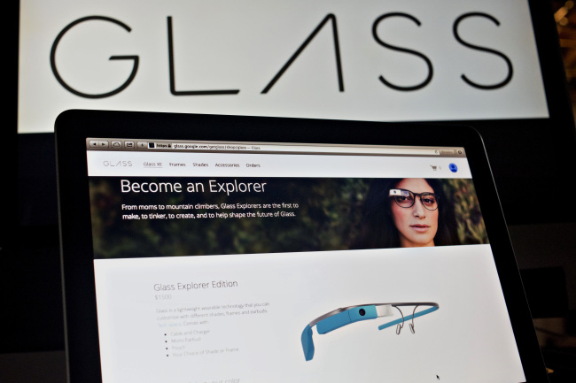 The Google Glass website is displayed on a computer screen in Tiskilwa, Illinois. ( Bloomberg)