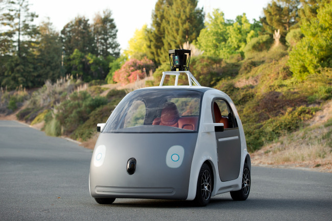 This image provided by Google shows a very early version of Google’s prototype self-driving car. (AP-Yonhap)