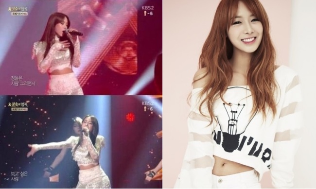 BESTie member Yuji performs in KBS singing survival competition “Immortal Songs: Singing the Legend” aired on Saturday. (KBS)