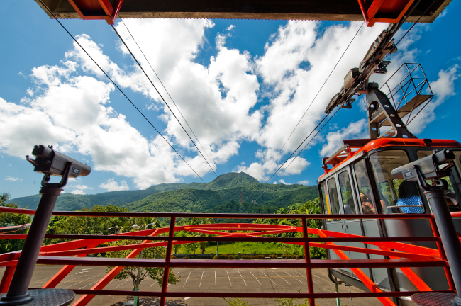 The famed cable car at Puerto Plata approaching the top of Mount Isabel de Torres in the Dominican Republic (Dominican Embassy)