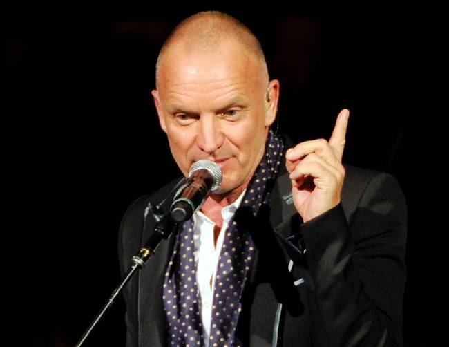 Sting performs at the 25th Anniversary Rainforest Fund benefit concert at Carnegie Hall in New York on April 17. (AP)