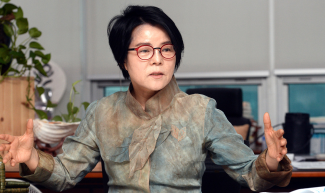 Rep. Chun Soon-ok (Ahn Hoon/The Korea Herald)