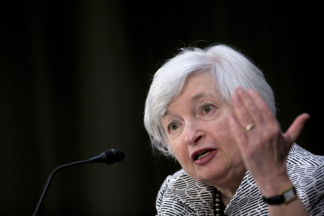 Janet Yellen, chair of the U.S. Federal Reserve, speaks during a Senate Banking Committee hearing in Washington, D.C., Tuesday. (Bloomberg)