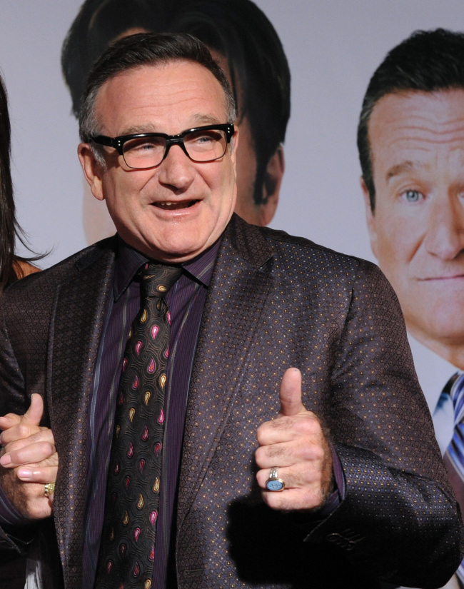 Actor Robin Williams, seen in this file photo attending the premiere of “Old Dogs,” at the El Capitan Theatre in the Hollywood section of Los Angeles on Nov. 9, 2009, was found dead in Marin County, California, Monday. (UPI-Yonhap)