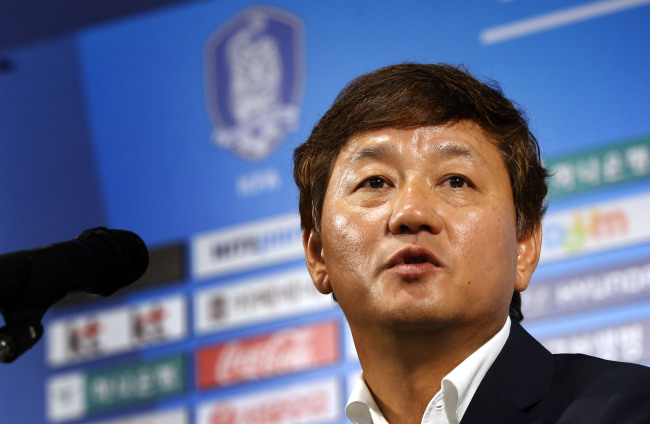 Korea head coach Lee Kwang-jong speaks during a press conference in Seoul on Thursday. (Yonhap)