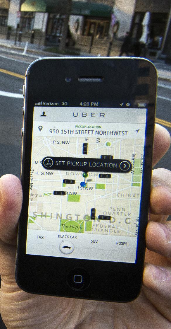 Uber’s app (AFP-Yonhap)