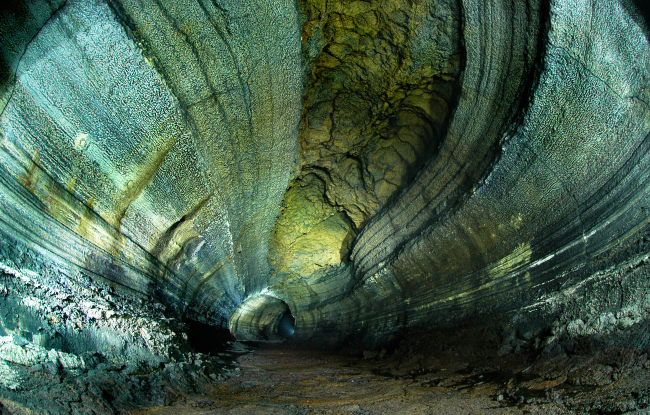 Manjanggul is a huge cave created by basalt lava flows from the Geomunoreum Volcano.