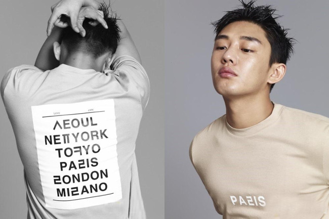 This T-shirt is a collaborative work of up-and-coming fashion designer Nohant and actor Yoo Ah-in. (Nohant)