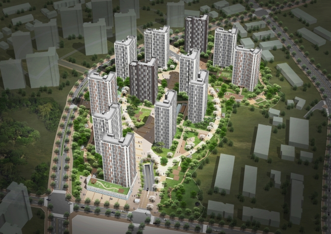 A rendering of the ePyunhansesang apartment complex in Banwol-dong in Hwaseong, Gyeonggi Province. (Daelim)