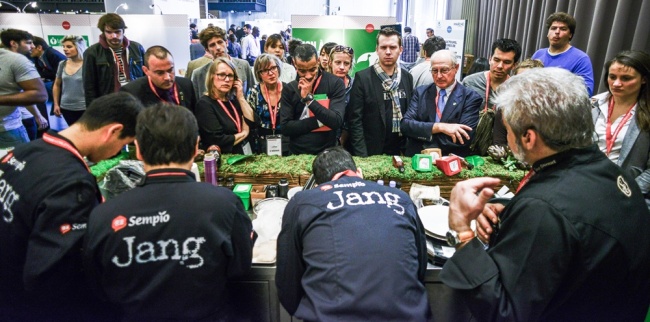 Visitors gather to learn about Sempio’s jang project at the Omnivore Paris Exhibition in March. (Sempio)