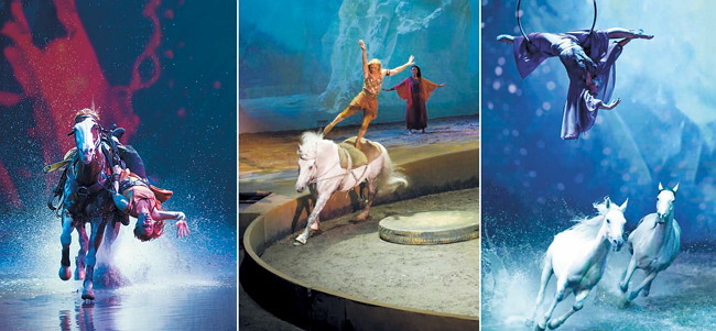 “Cavalia” is an innovative production that boldly explores the boundaries of equestrian arts and acrobatic feats. (Cavalia)