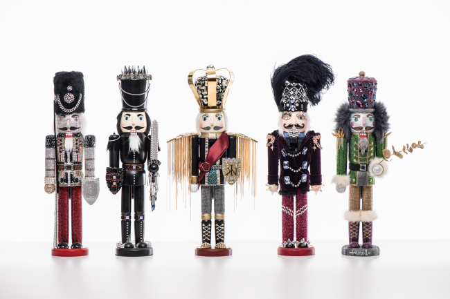 “The Nutcracker” figures adorned with Swarovski crystals and pearls by The Showcase Lab, the jewelry designer association of Korea. (The Showcase Lab)