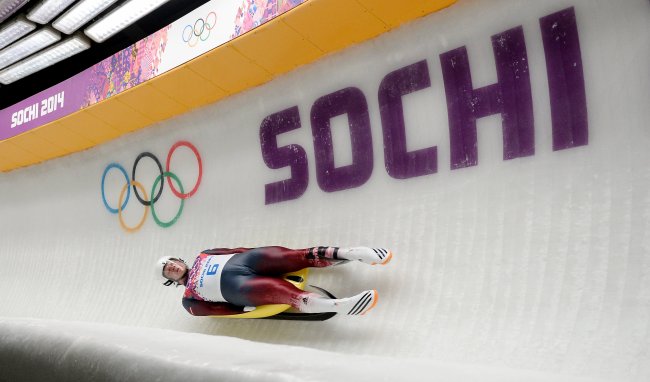 Latvia’s Martins Rubenis makes a run during the luge competition at the Winter Olympics in Sochi, Russia, Feb. 9. The IOC is open to moving the bobsled and luge events for the 2018 Winter Games to another country. (MCT)