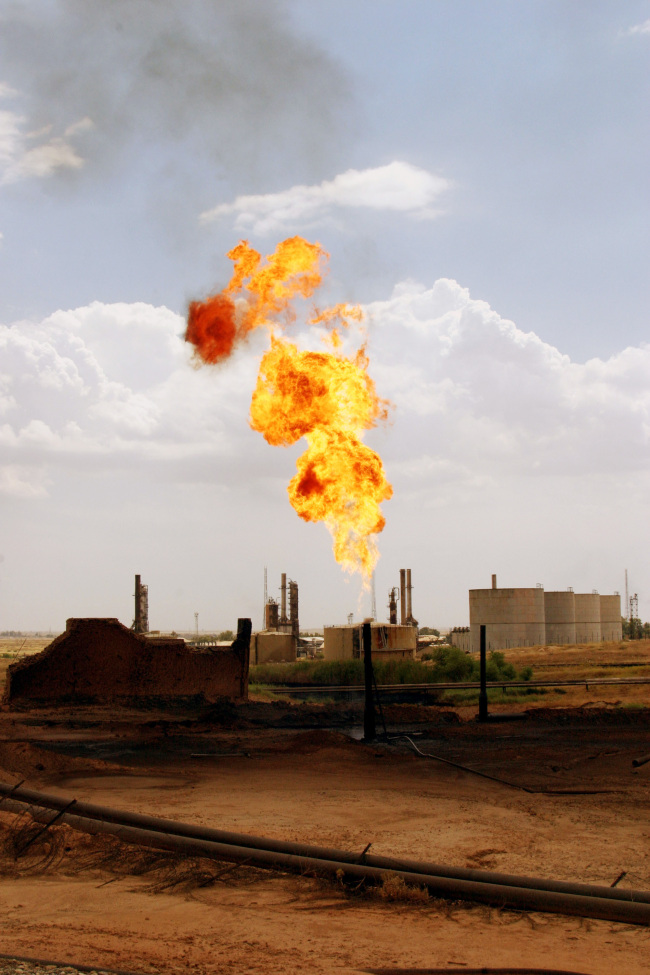 A view of the oil facility at the Baba Gurgur oil field in the Arafa district of Kirkuk, Iraq. (Bloomberg)