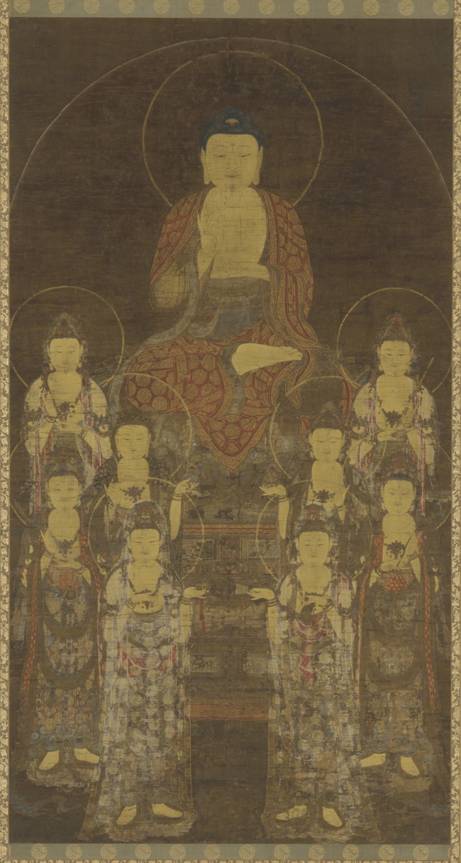 A Buddhist painting dating to the Goryeo period (918-1392) is one of some 700 works of Korean ancient art that are digitized in high resolution and made available for public view online. (Yonhap)