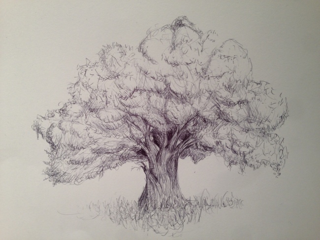 One of the trees in the “digital forest,” drawn by Martyn Thompson