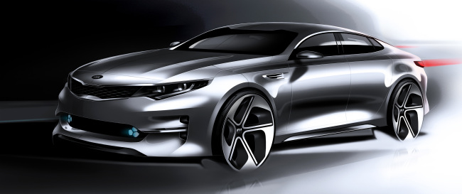 An artist’s rendering of the new K5. (Kia Motors)