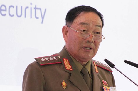Hyon Yong-chol gave a speech in Moscow, Russia, not too long ago at the 4th Moscow International Security Council held April 16. (Yonhap)