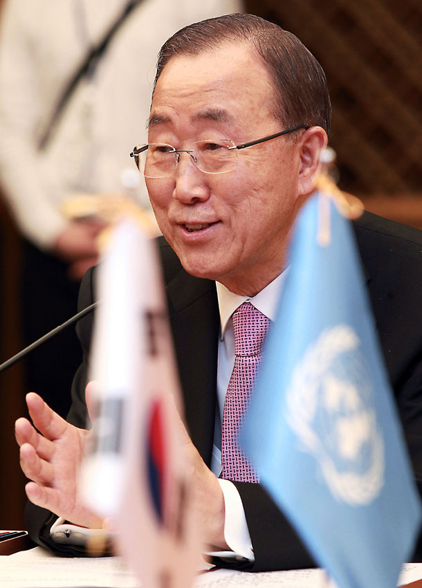 U.N. Secretary-General Ban Ki-moon visits the National Assembly in Seoul, Wednesday. (Yonhap)