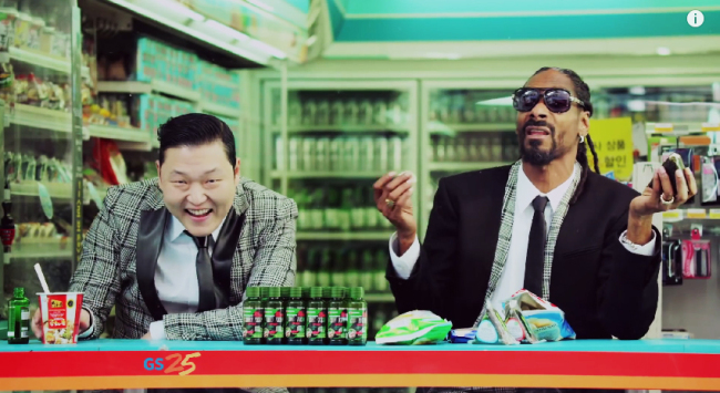 Psy’s music video “Hangover,” featuring American rapper Snoop Dogg, was the most-watched K-pop video of 2014.