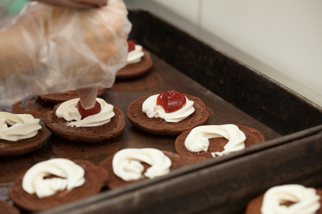 PNB’s choco pies are filled with cream and strawberry jam. (PNB)