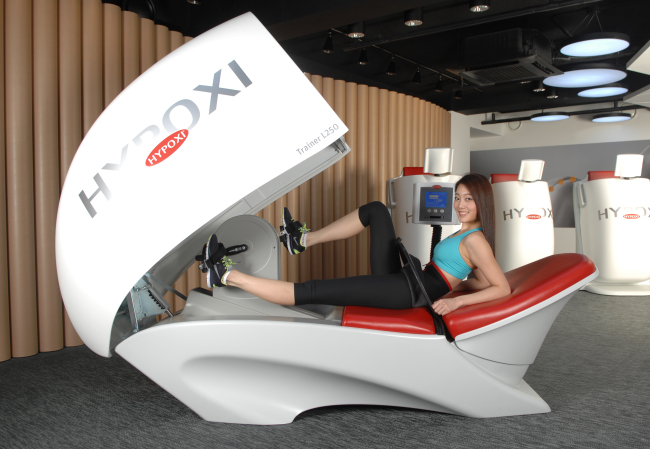 The L250 Hypoxi machine, which allows you to exercise while lying down (Hypoxi)