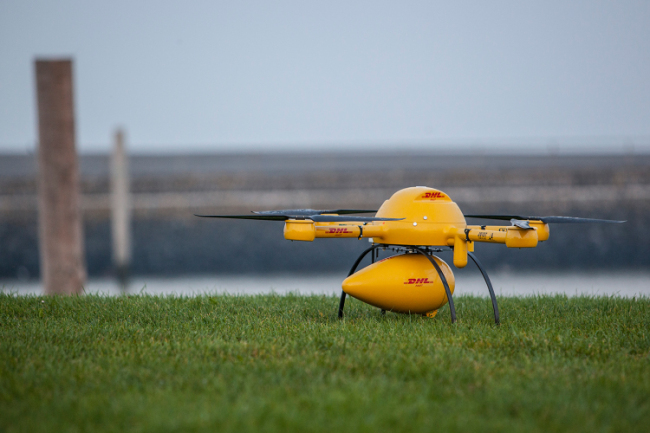 DHL launched Europe’s first drone delivery to the German island of Juist, 12 kilometers north of the mainland, in September. (DHL)