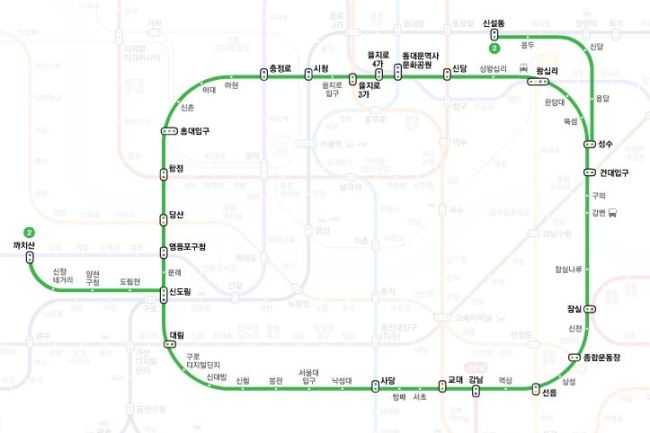 2호선 노선도 (네이버지도)