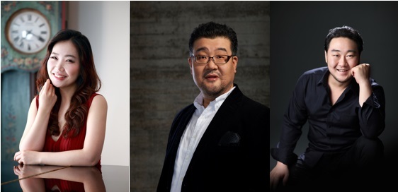 Soprano Lee Yoon-geong (left to right), bass Attila Jun and tenor Kim Woo-kyung to take part in the upcoming production of Mozart‘s “The Magic Flute” opera. (Seoul Arts Center)