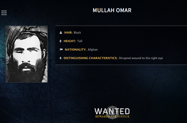 In this undated image released by the FBI, Mullah Omar is seen in a wanted poster. (AP)
