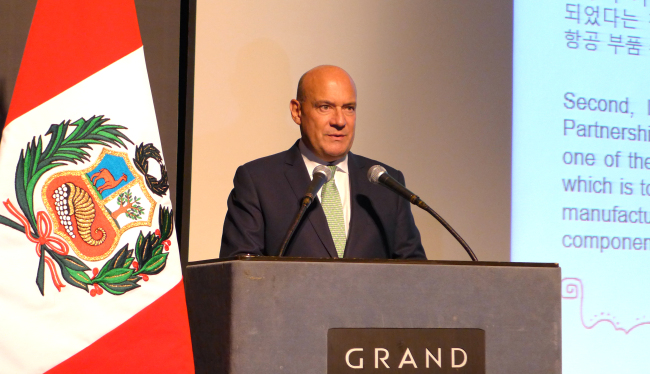 Peruvian Ambassador Jaime Pomareda (Joel Lee / The Korea Herald)