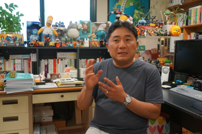 Han Chang-wan, president of Animation Society of Korea (Lee Woo-young/The Korea Herald)