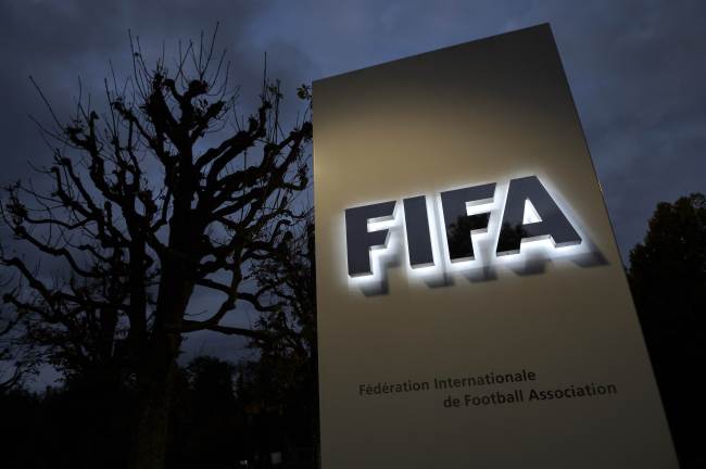                              Entrance sign with the logo at the FIFA headquarters Zurich, Switzerland (AFP)