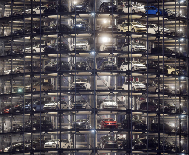             Volkswagen cars in a glass parking tower at the company's headquarters in Wolfsburg, Germany (AP)