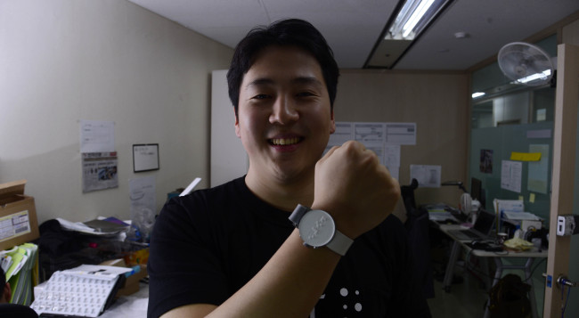 Kim Ju-yoon, CEO of Dot, a Seoul-based smartwatch-maker for the blind. (Park Hae-mook/The Korea Herald)