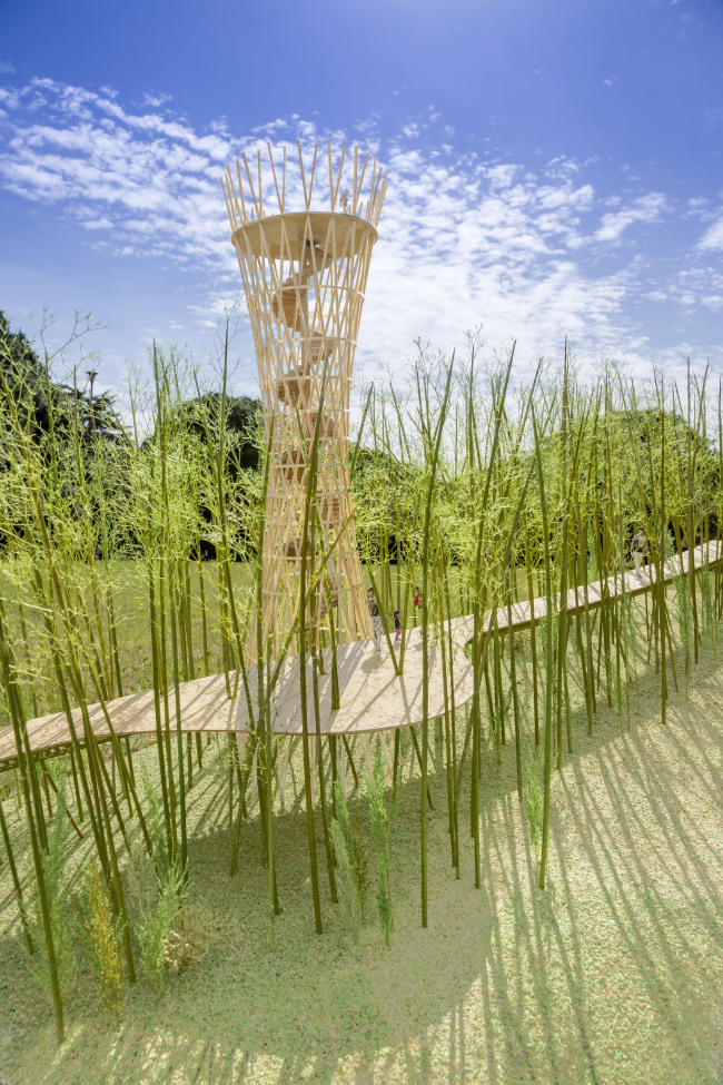 Digital rendering of the elevated walking trail proposed by Korean artist Choi Jae-eun and designed by Japanese architect Shigeru Ban. (Courtesy of artist Choi Jae-eun)
