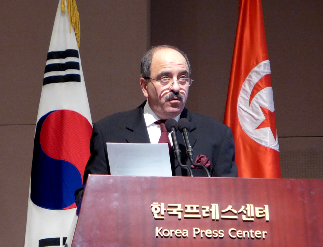 Tunisian Ambassador Mohamed Ali Nafti. (Joel Lee / The Korea Herald)