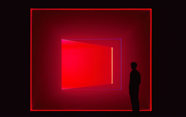 The “Wedgework” light installation at the James Turrell exhibition, being held at the Museum SAN in Wonju, Gangwon Province (Museum SAN)