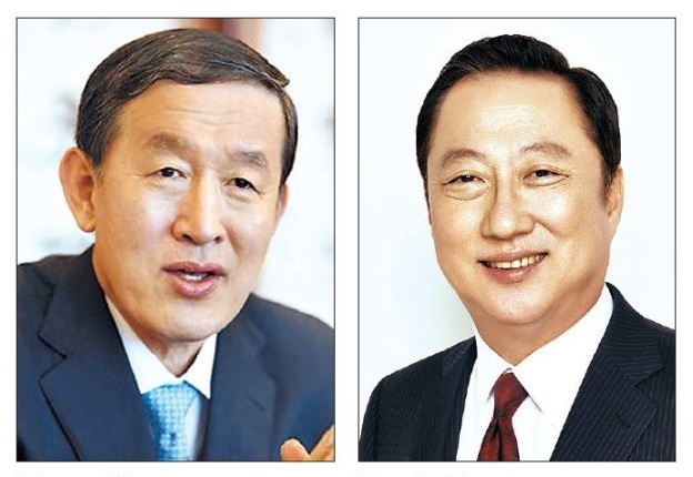 FKI chairman Huh Chang-soo (left) and KCCI chairman Park Yong-maan