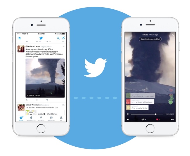 An image of a Twitter feed autoplaying a Periscope stream. (Twitter)