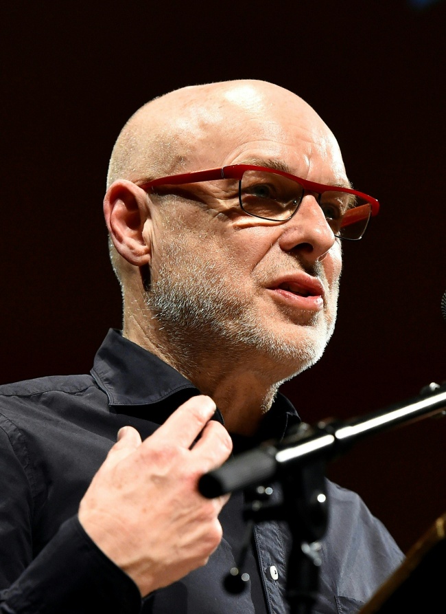 British musician, composer and visual artist Brian Eno is photographed on Feb. 9. (AFP-Yonhap)