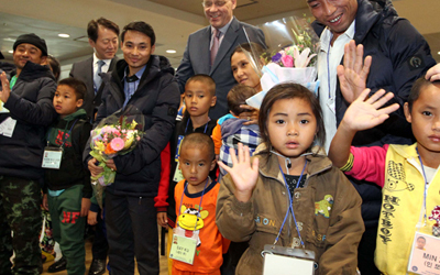 Burmese refugee children in Korea. Yonhap