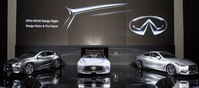 Q30 (from left), Q80 Inspiration concept and Q 60 (Infiniti)