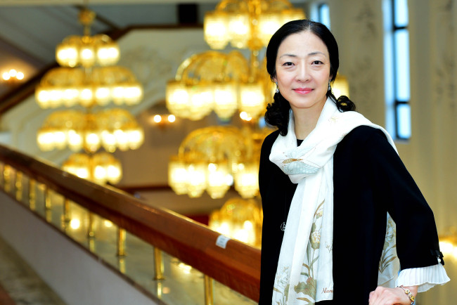 Julia Moon, general director of Universal Ballet, poses during an interview with The Korea Herald at the Universal Arts Center in Seoul on Monday. (Yoon Byung-chan/The Korea Herald)