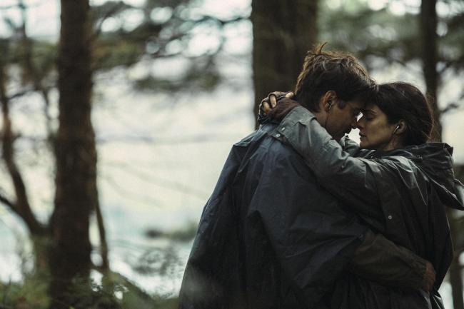 Colin Farrell (left) stars as David, a man seeking companionship, while Rachel Weisz stars as a woman referred to only as Short Sighted Woman in “The Lobster.” (Feelgood Entertainment)