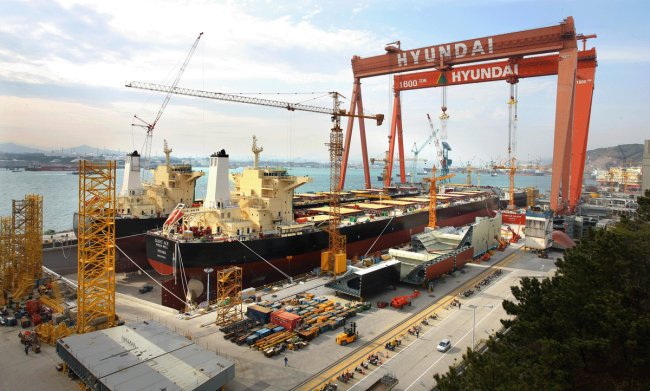 Hyundai Heavy Industries' shipyard