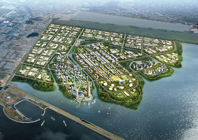 A rendering of the Saemangeum free trade zone