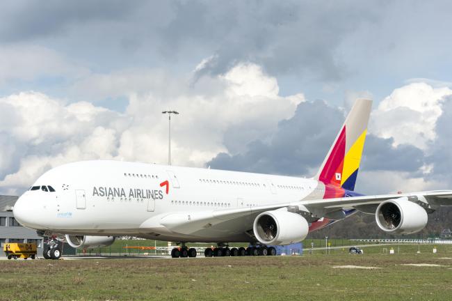 Asiana Airlines’ first Airbus A380 that is powered by Rolls-Royce engines