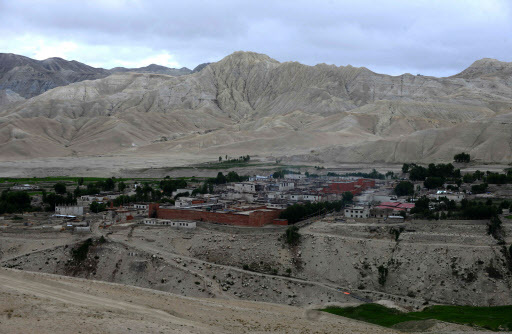 A view of the walled city monastery and stupa of Lo Manthang in Upper Mustang on June 17. (AFP-Yonhap)