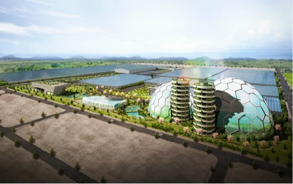 The rendering image of LG CNS’ smart farm complex, called Smart Biopark